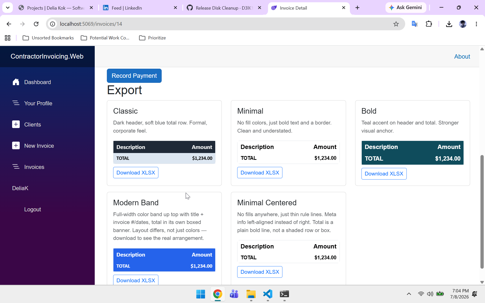 Contractor Invoice Automation screenshot